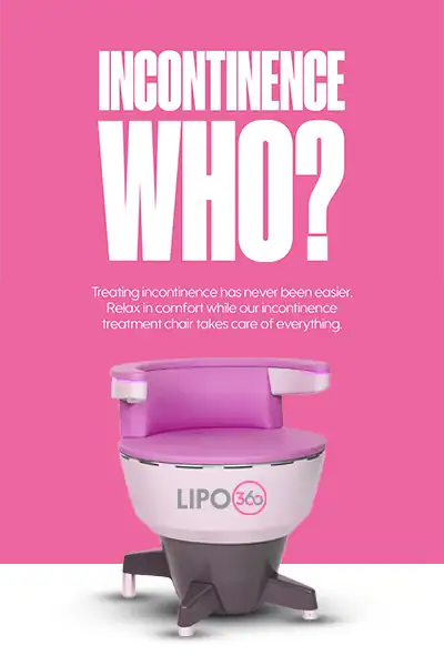 LIPO360 EMS Chair Can Help with Urinary Incontinence 2 Image of a urinary incontinence treatment seat Wickford